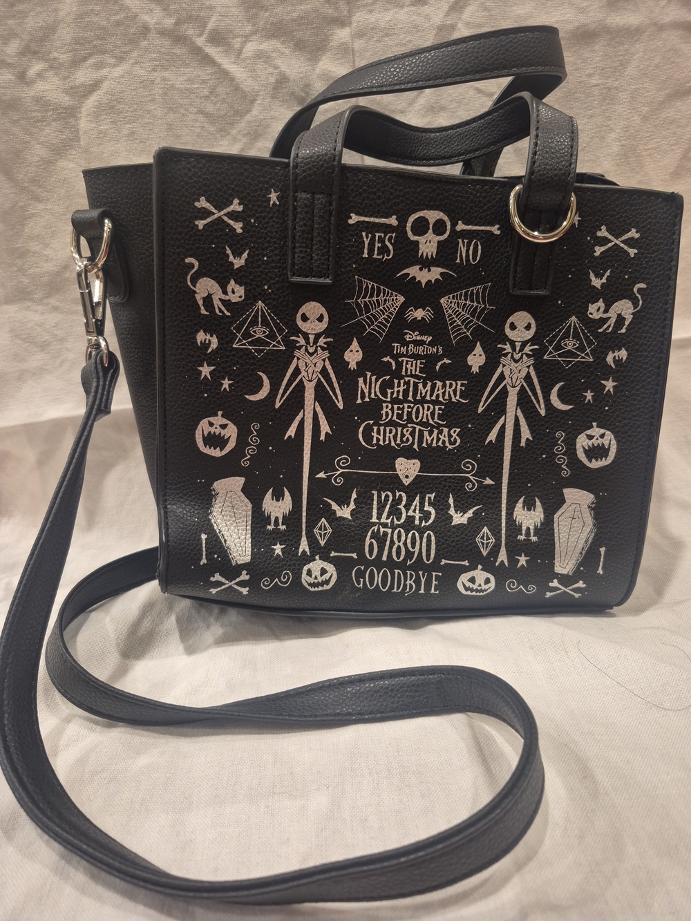 Disney The Nightmare Before Christmas Black Graphic Crossbody Tote